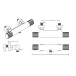 Swirl Gallen Exposed Single Outlet Thermostatic Black Shower Mixer