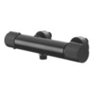 Swirl Gallen Exposed Single Outlet Thermostatic Black Shower Mixer