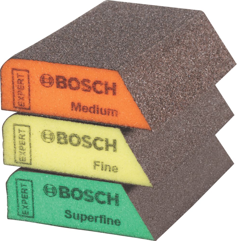 Bosch Superfine/Fine/Medium Grit MultiMaterial Hand Sanding Sponges