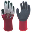 Wonder Grip WG-355 Dual  General Handling Gloves Maroon/Grey Small