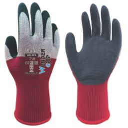 Wonder Grip WG-355 Dual  General Handling Gloves Maroon/Grey Small