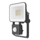 Brackenheath iSpot G3 Frameless Indoor & Outdoor LED Floodlight With PIR Sensor Black 10W 1100lm