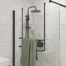 Elland Hanging Towel Rail Black 600mm x 122mm x 810mm Screwfix