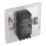 LAP  1-Gang 2-Way LED Dimmer Switch  Brushed Steel with Colour-Matched Inserts