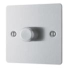 LAP  1-Gang 2-Way LED Dimmer Switch  Brushed Steel with Colour-Matched Inserts