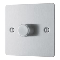 LAP  1-Gang 2-Way LED Dimmer Switch  Brushed Steel with Colour-Matched Inserts