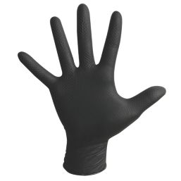 Site SDG310 Nitrile Powder-Free Disposable Grip Gloves Black Medium 50 Pack