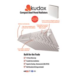 Kudox Premium 500mm x 900mm 3532BTU White Type 21 Convector Radiator