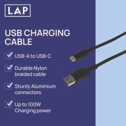 LAP USB-A to USB-C Charging Cable 1m
