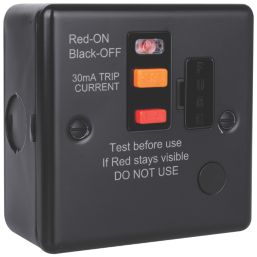 British General  13A Unswitched Metal Clad Passive RCD Fused Spur & Flex Outlet with Colour-Matched Inserts