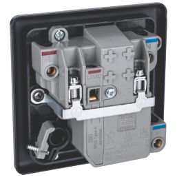 British General  13A Unswitched Metal Clad Passive RCD Fused Spur & Flex Outlet with Colour-Matched Inserts