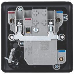 British General  13A Unswitched Metal Clad Passive RCD Fused Spur & Flex Outlet with Colour-Matched Inserts