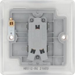 British General Nexus Metal 20A 16AX 1-Gang 2-Way Light Switch  Brushed Steel