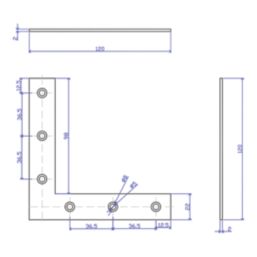 Essentials Angle Plates Silver 120mm x 120mm x 22mm 10 Pack