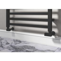 ETAL Swelt 15mm x 1/2" Matt Black Corner Designer Manual Radiator Valve Head & Body  2 Pack