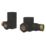 ETAL Swelt 15mm x 1/2" Matt Black Corner Designer Manual Radiator Valve Head & Body  2 Pack