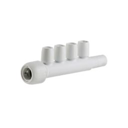 Hep2O  Plastic Push-Fit Reducing 4 Port Closed Spigot Manifold 22mm x 10mm