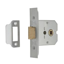 Eurospec Satin Chrome Flat Mortice Latch 65mm Case - 45mm Backset