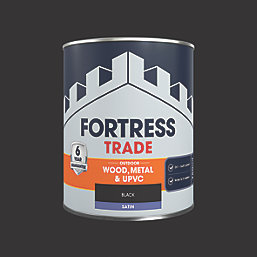 Fortress Trade  Satin Black Emulsion Multi-Surface Paint 750ml