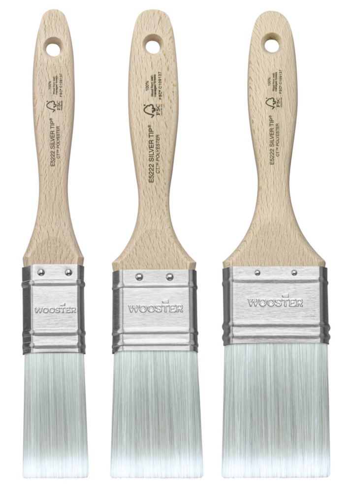 Wooster Silver Tip Paint Brushes 3 Piece Set Screwfix