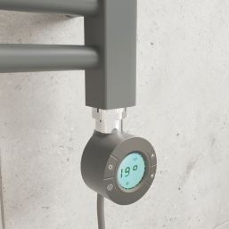 Flomasta 800mm x 500mm 853BTU Anthracite Flat Electric Towel Radiator