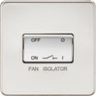 Knightsbridge  10AX 1-Gang TP Fan Isolator Switch Polished Chrome