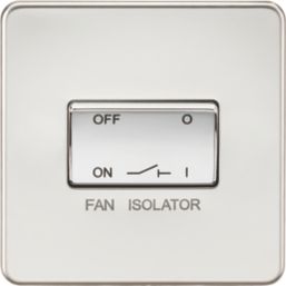 Knightsbridge  10AX 1-Gang TP Fan Isolator Switch Polished Chrome