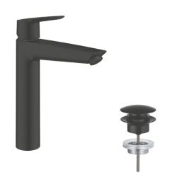 Grohe Start Matt Black 262mm Standard Lever Mono Basin Mixer Tap  With Clicker Waste
