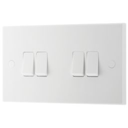 British General 900 Series 20A 16AX 4-Gang 2-Way Light Switch  White