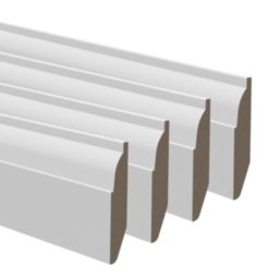 Primed MDF Chamfered & Ovolo Skirting 2400mm x 94mm x 14.5mm 4 Pack