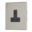 Contactum Lyric 5A 1-Gang Unswitched Round Pin Socket Brushed Steel with Black Inserts
