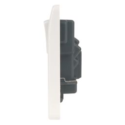 MK Logic Plus 13A 2-Gang DP Switched Plug Socket White