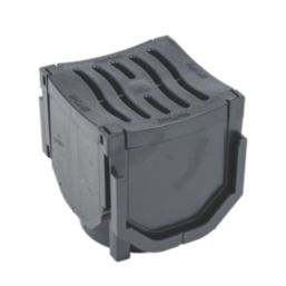 FloPlast FloDrain Corner Unit Black 120mm