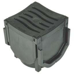 FloPlast FloDrain Corner Unit Black 120mm