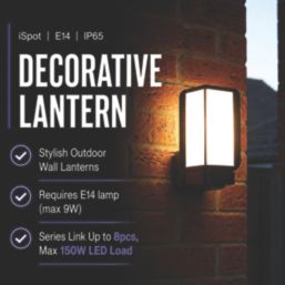 Brackenheath iSpot Deco Indoor & Outdoor Wall Light Black