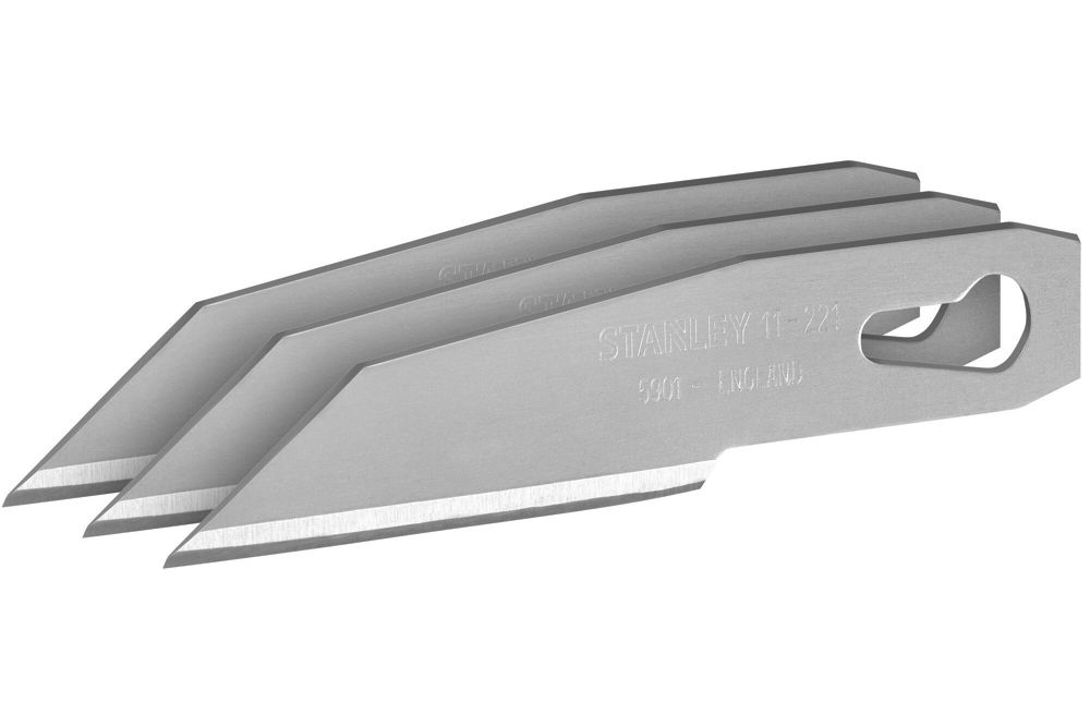 Stanley 011221 Straight Scalpel Knife Blades 3 Pack Screwfix