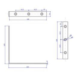 Essentials Corner Brackets Silver 120mm x 120mm x 16mm 10 Pack