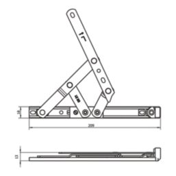 Smith & Locke  Friction Stay Window Hinges Top-Hung 200mm 2 Pack