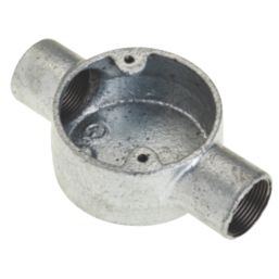Deta 2 Way 25mm Through Conduit Box Galvanised
