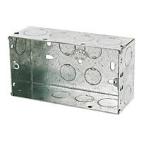 Appleby  2-Gang Galvanised Steel Back Box 47mm