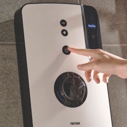 Triton ENlight White / Chrome 9.5kW Thermostatic Overhead Shower with UNIQ Kit