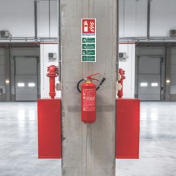 Essentials  Non Photoluminescent "Fire Extinguisher Dry Powder" Sign 100mm x 300mm