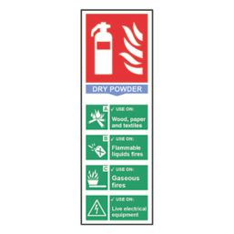 Non Photoluminescent "Fire Extinguisher Dry Powder" Sign 100mm x 300mm