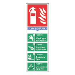 Essentials  Non Photoluminescent "Fire Extinguisher Dry Powder" Sign 100mm x 300mm