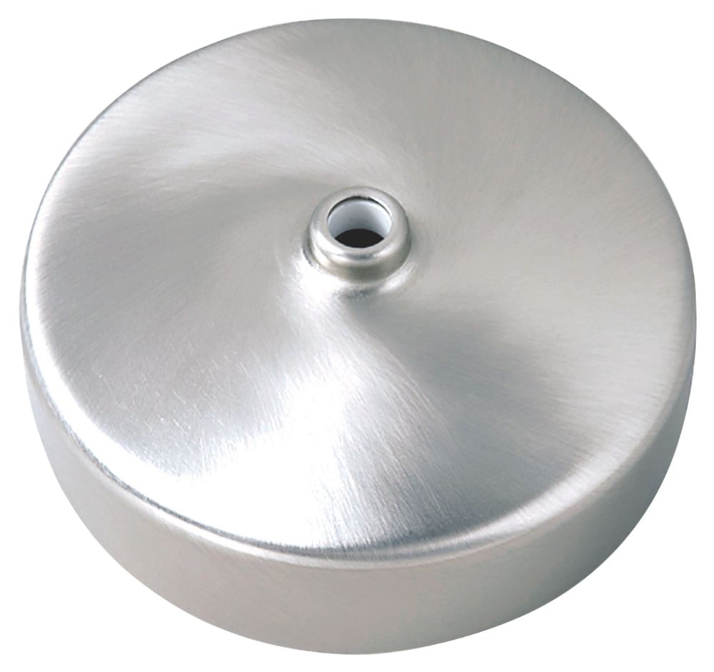 British General Ceiling Rose Light Fitting Brushed Steel 3 1/2" Screwfix