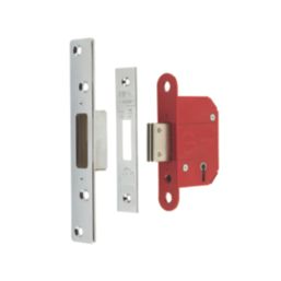 ERA Fire Rated  5 Lever Chrome Mortice Deadlock 64mm Case - 44mm Backset