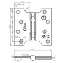 Eclipse  Matt Black Grade 7 Fire Rated Parliament Hinges 102mm x 102mm 2 Pack