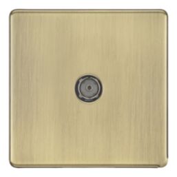 LAP  1-Gang F-Type Coaxial TV / FM Socket Antique Brass