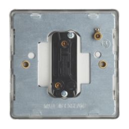 Contactum Lyric 10AX 1-Gang 1-Way Retractive Bell Switch Brushed Steel with White Inserts