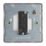 Contactum Lyric 10AX 1-Gang 1-Way Retractive Bell Switch Brushed Steel with White Inserts